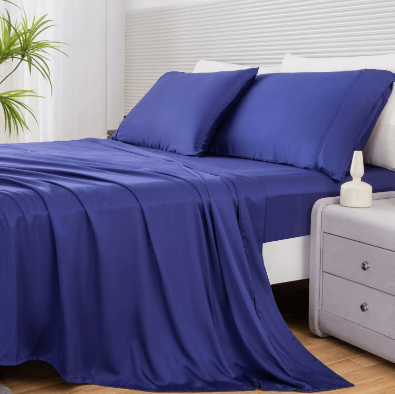 Bamboo Blend Bedsheet Set - Ultra Soft Microfiber Bedding Set (Navy)