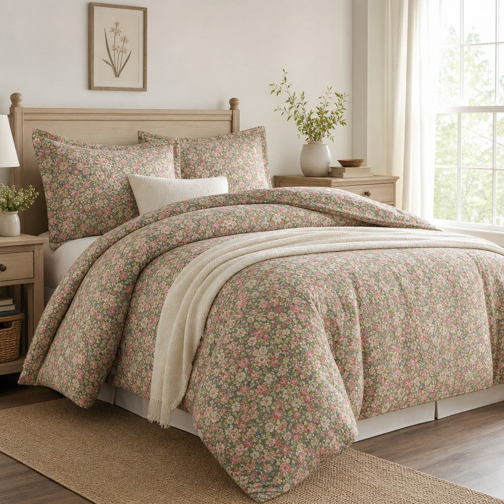 Roselle Bloomelle Vintage Floral Cotton Bedding Set G67