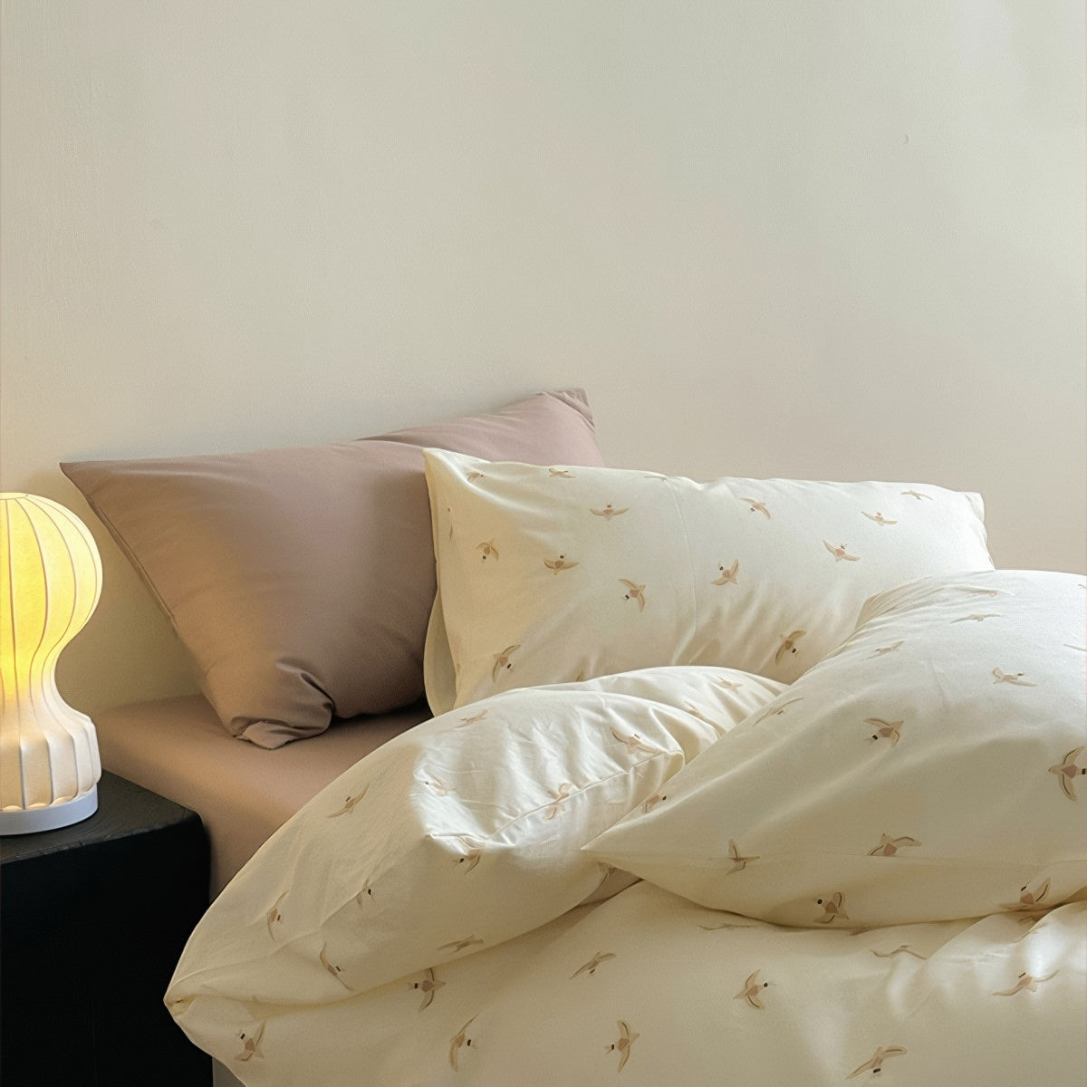 Swallow Bird Print Cotton Bedding Set