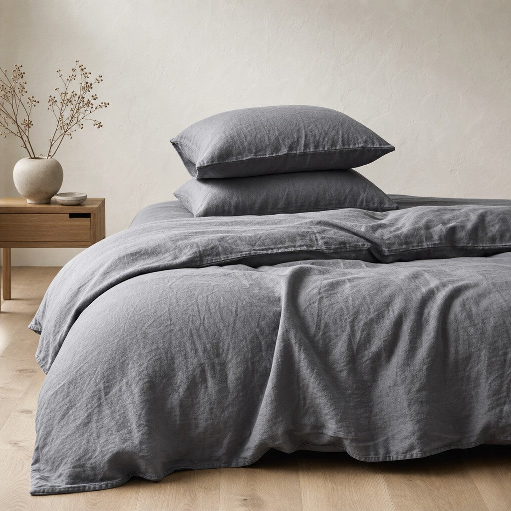 Cottara Washed Cotton Bedding Set Soft Breathable Bed Linen for Cozy Dorm and Home Use G65