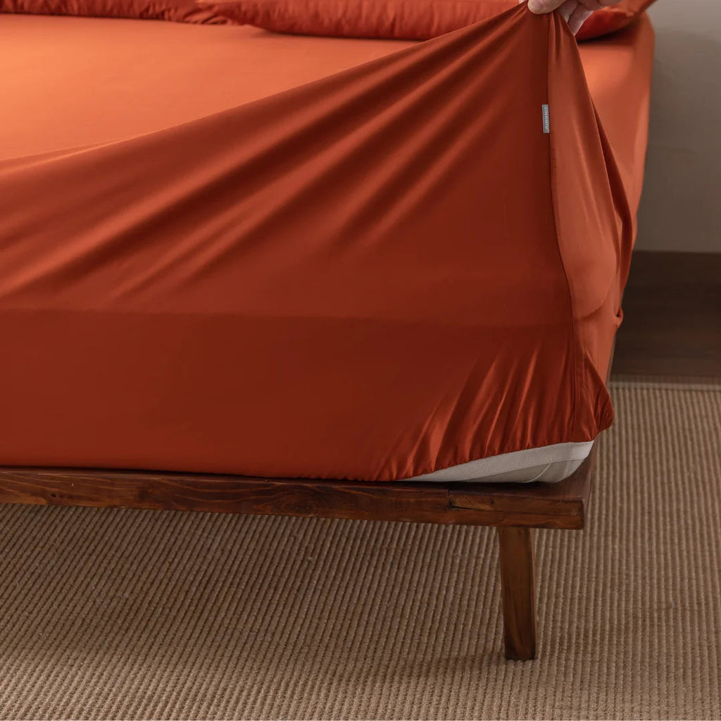 Bamboo Fitted Sheet Set - Copper Sunset