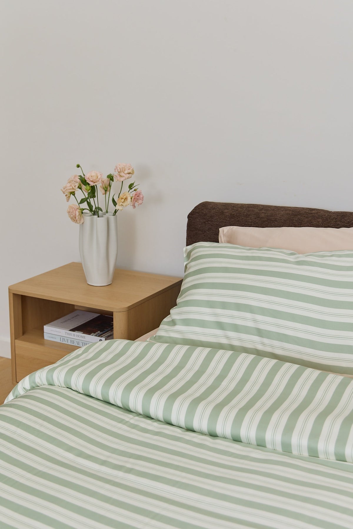 Pistachio Stripe Bamboo Quilt Cover